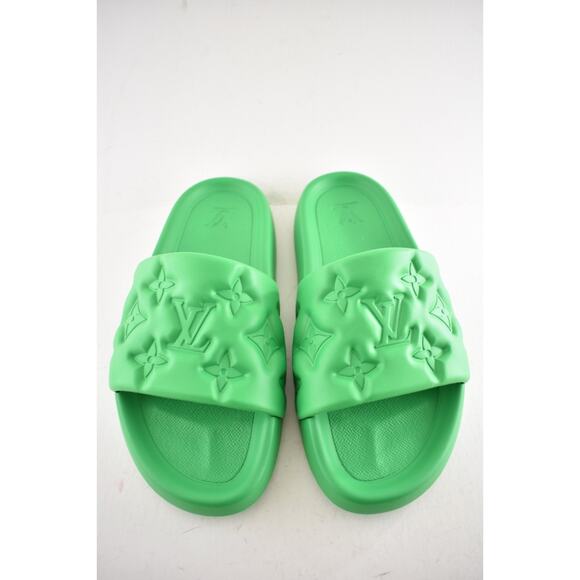 Louis Vuitton Waterfront Mule Bubble Monogram Green Slide Sandal UK 9 US 10 11 - Picture 7 of 14